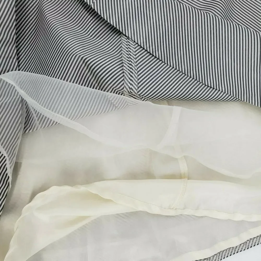 J. Crew‎ Dress White Black Pinstripe Pin Up